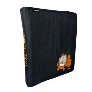 Vintage 90s Garfield Embroidered Mead 3 Ring Zip Binder Organizer School Cartoon